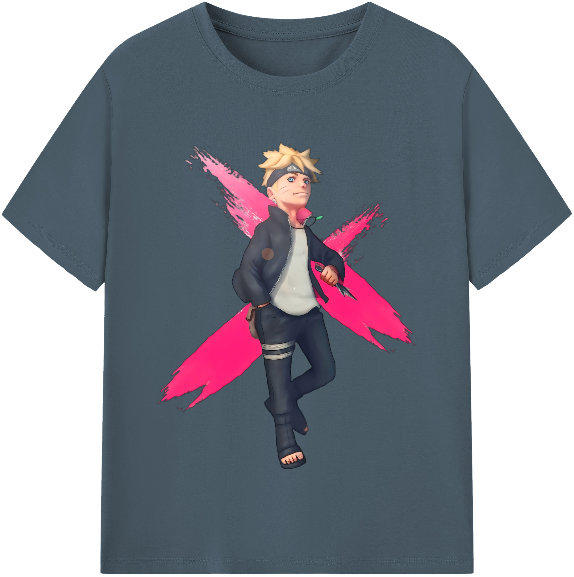 （画像用） NARUTO -ナルト- うずまき ボルト Uzumaki Boruto 綿100％半袖Tシャツ（フロントプリント）